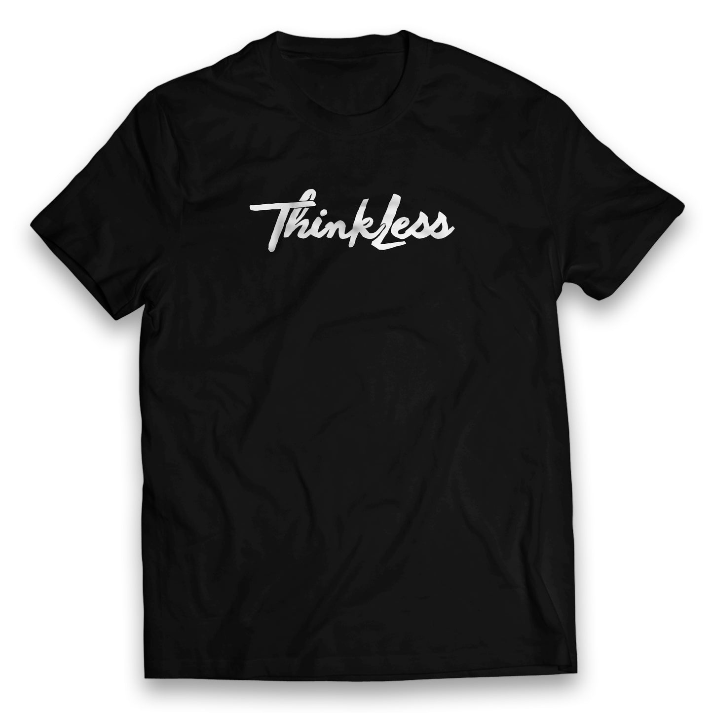 THINK LESS Script T-Shirt (Black)