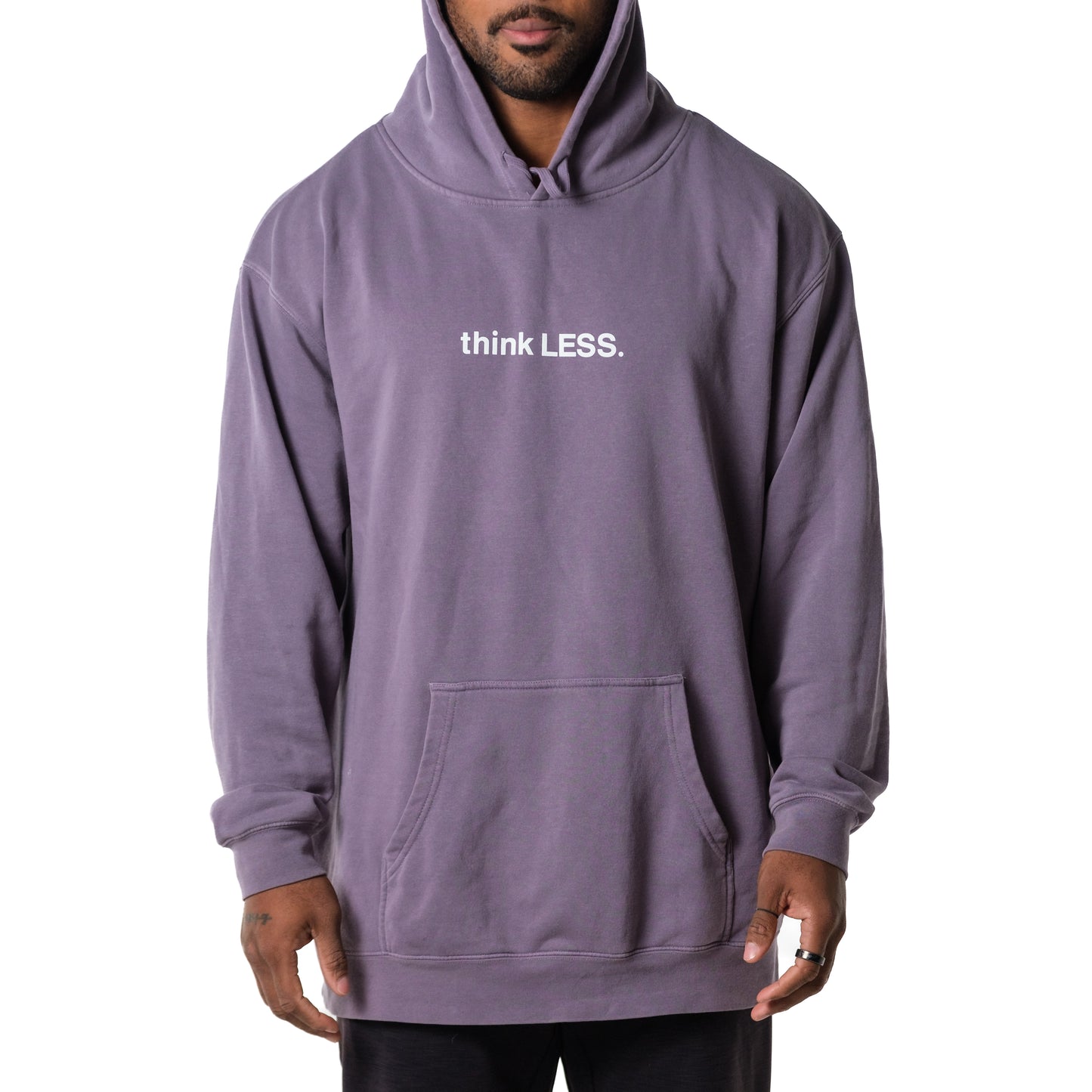 THINK LESS Simple Hoodie (Plum)