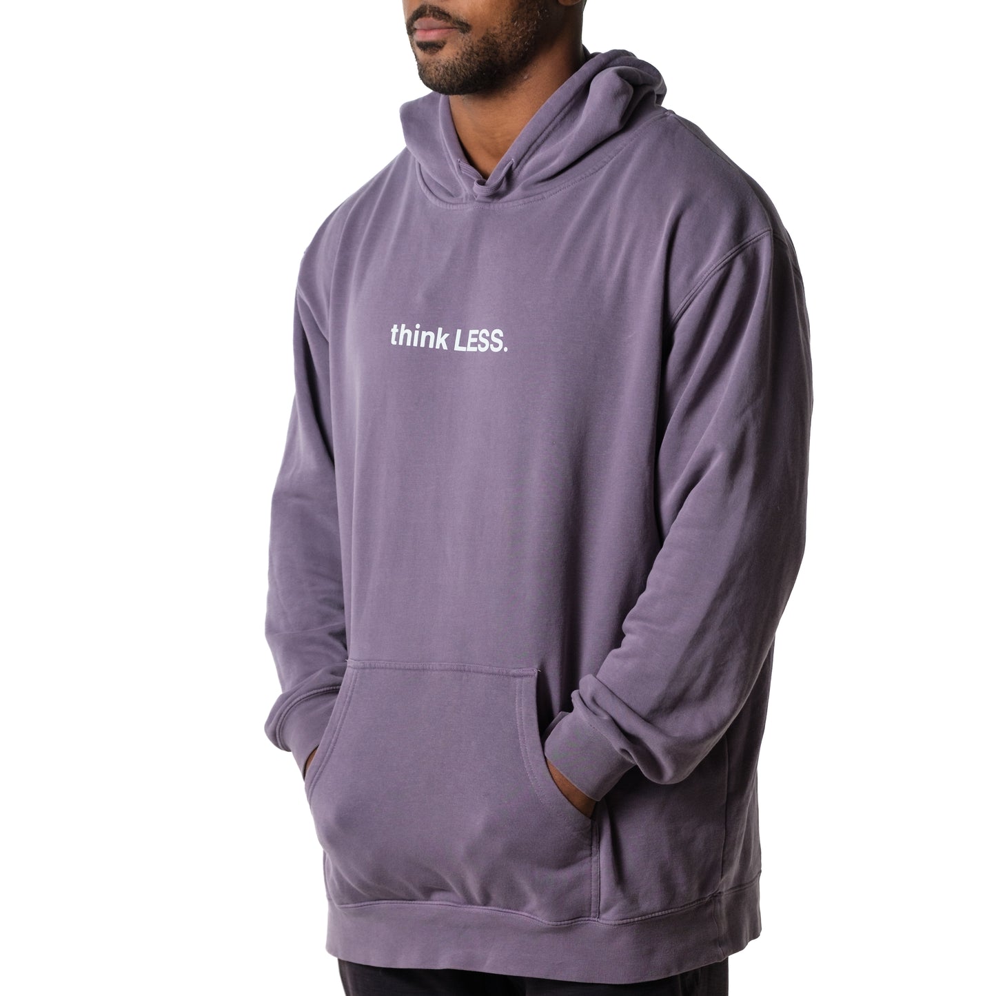 THINK LESS Simple Hoodie (Plum)